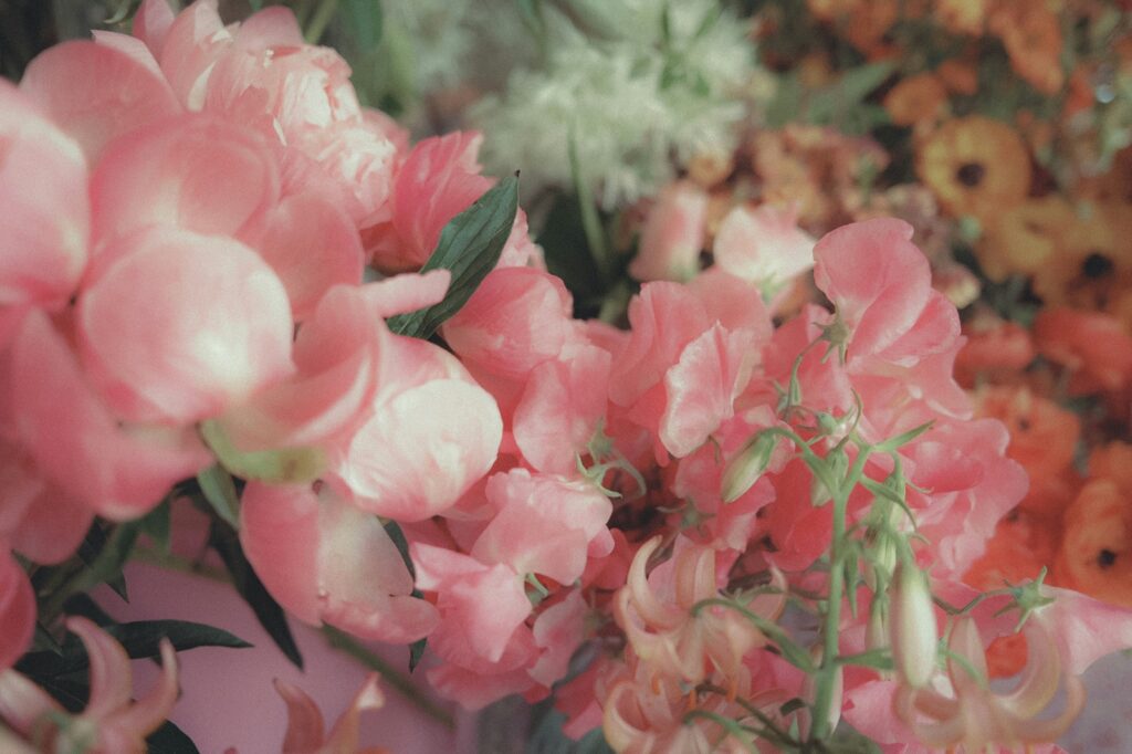くすみカラーのお花